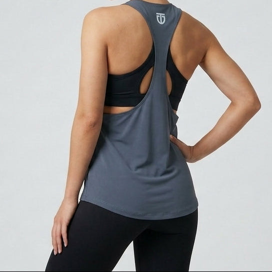 Women's Open-Back Poly Stringer - Dark Grey