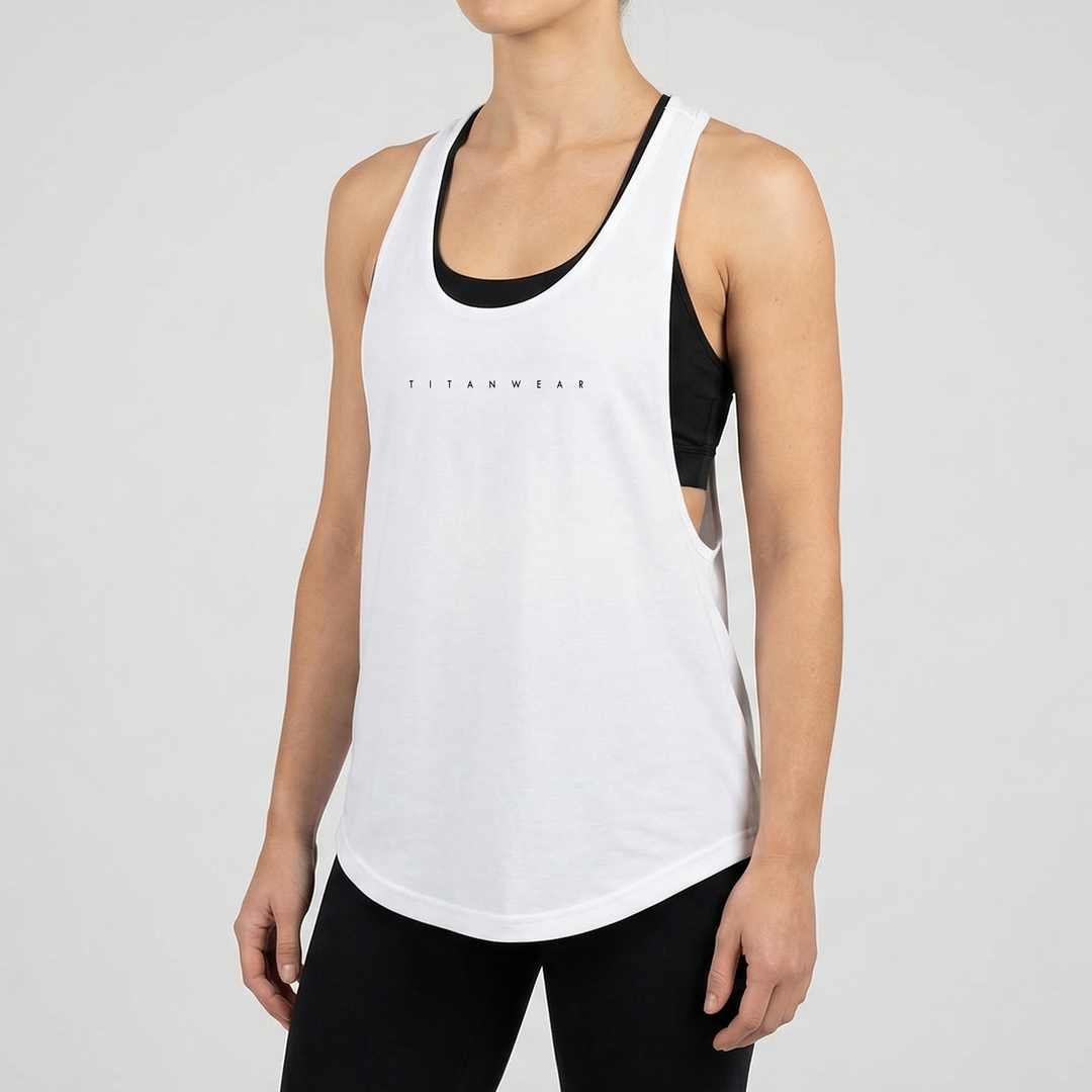 Women's Open-Back Poly Stringer - White