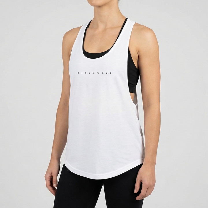 Women's Open-Back Poly Stringer - White