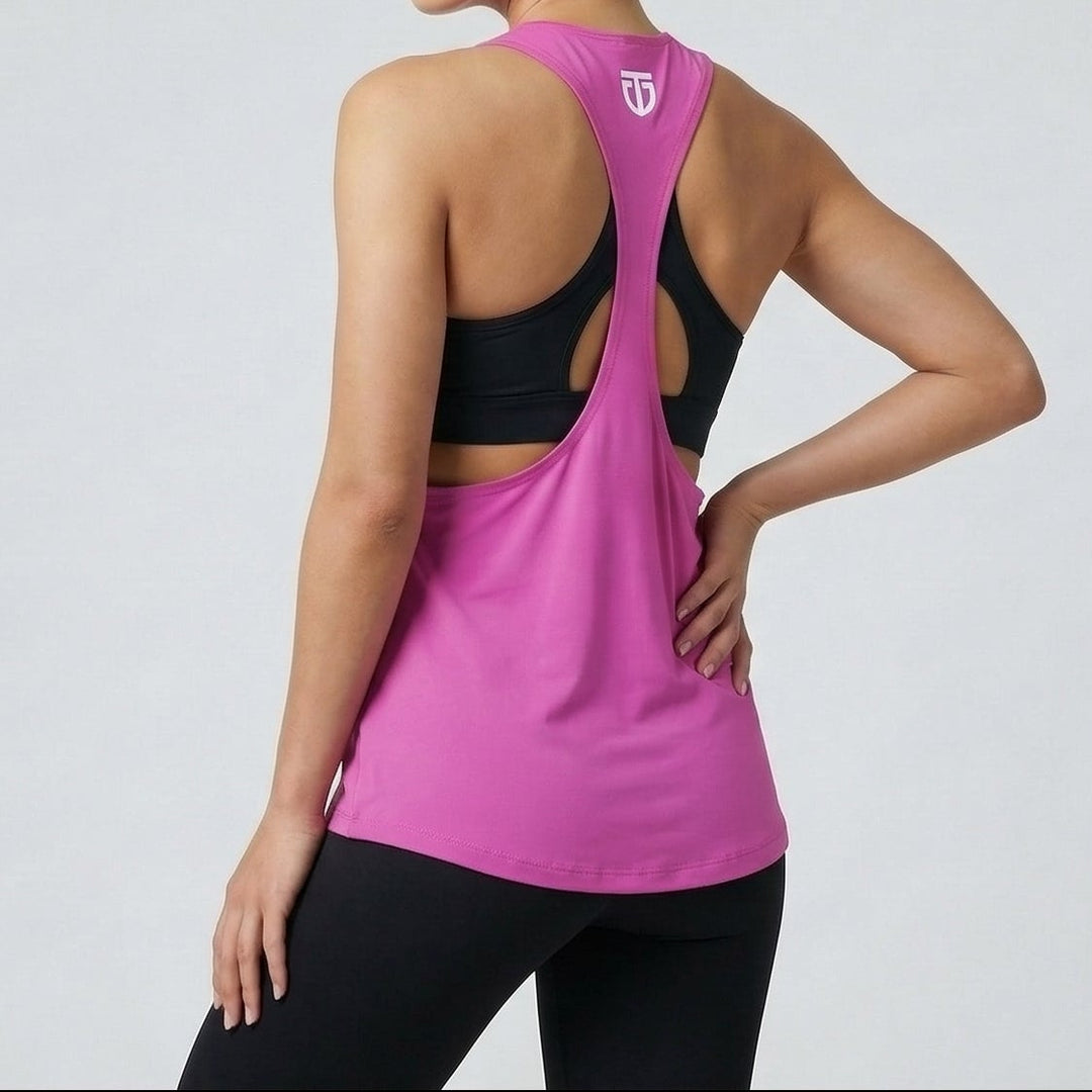 Women's Open-Back Poly Stringer - Hot Pink