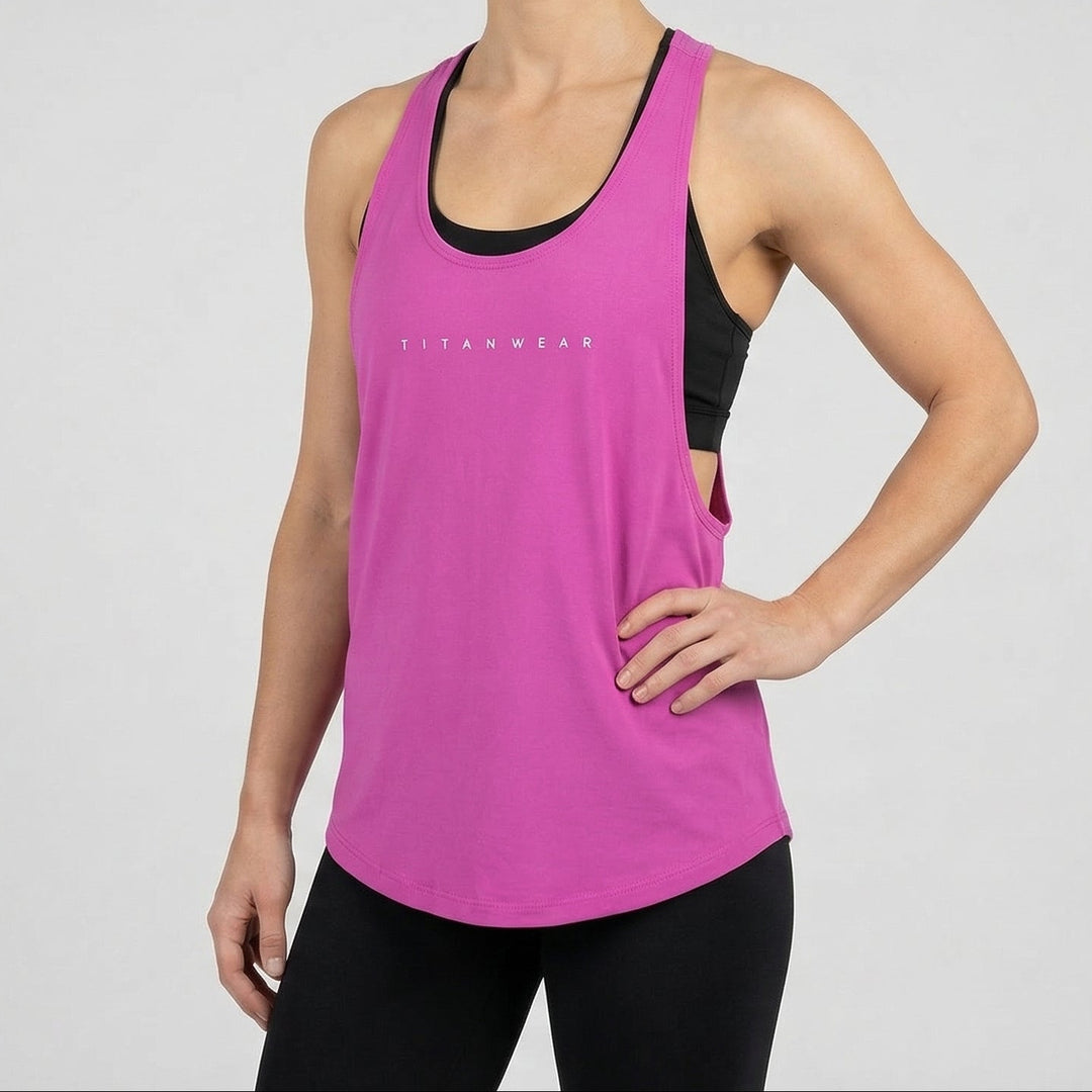 Women's Open-Back Poly Stringer - Hot Pink