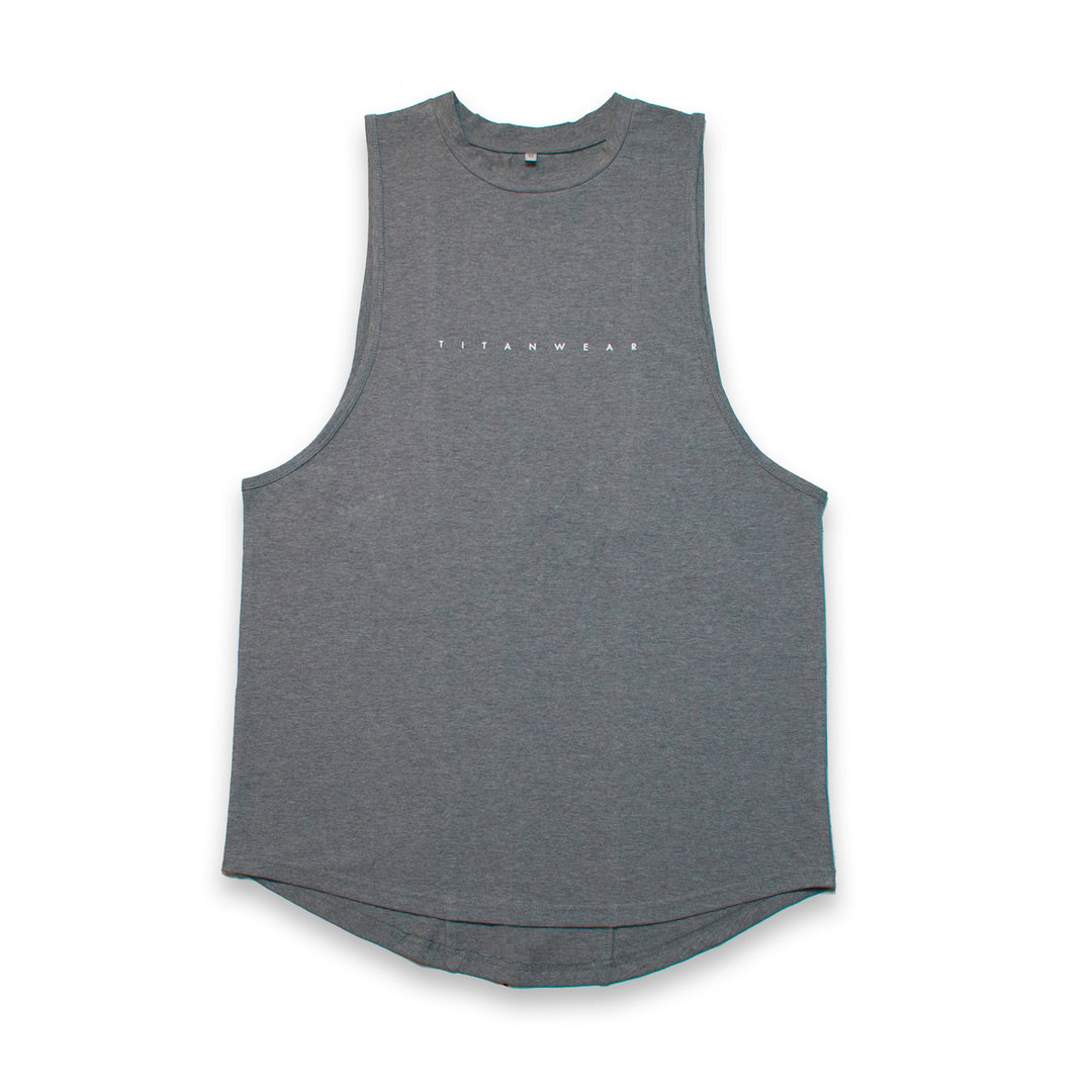 Titanwear cut-off tshirt, grey, front.
