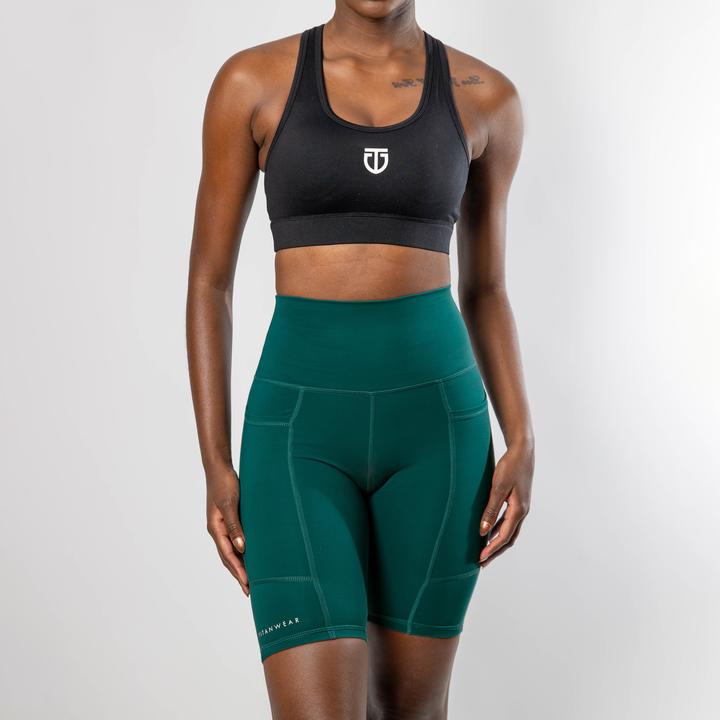 Women's Ultra High Waisted Biker Shorts - Forest Green