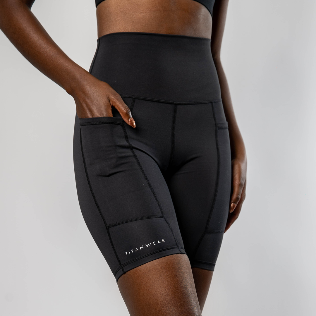 Women's Ultra High Waisted Biker Shorts - Black