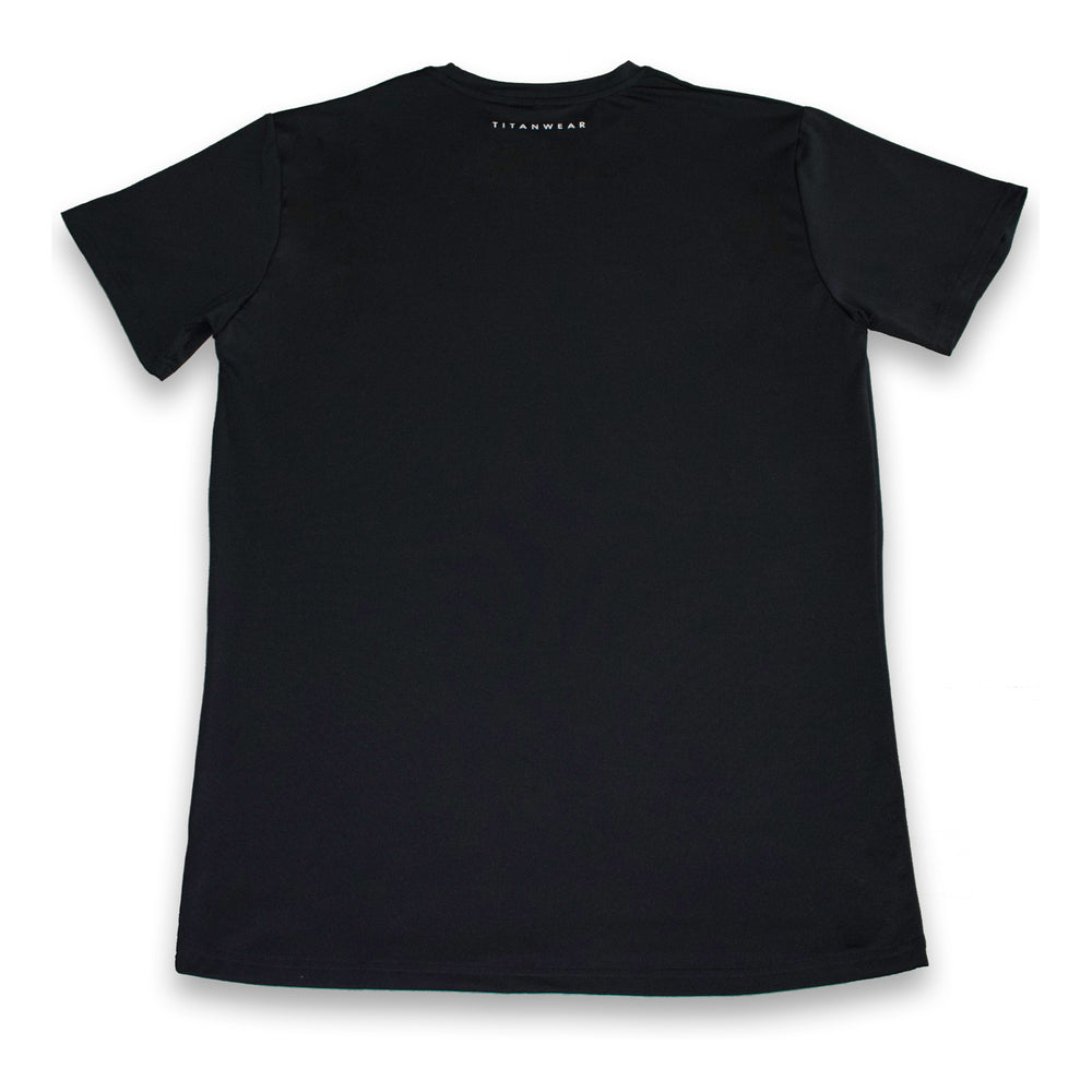 Black quick dry polyester gym/exercise tee back