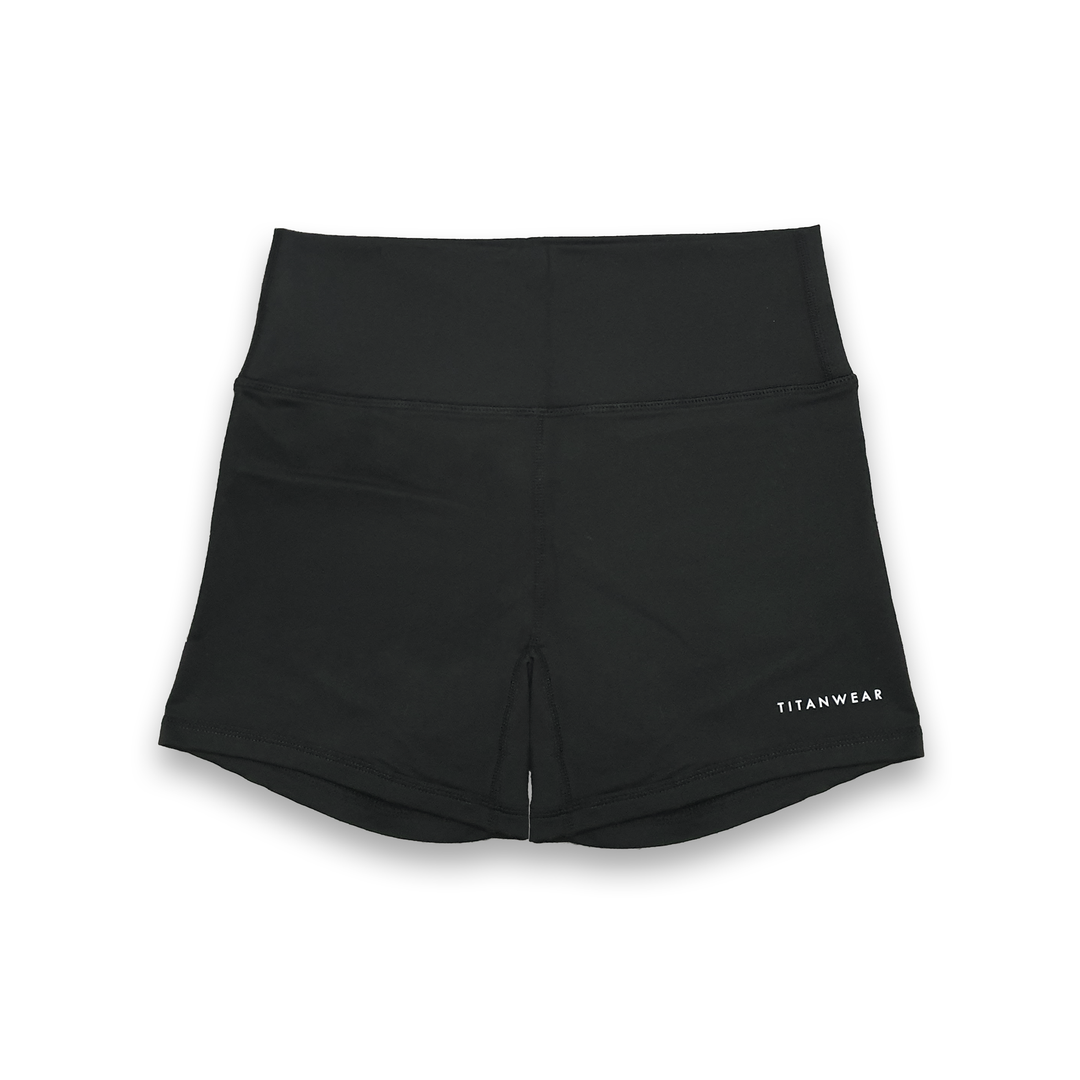 Women's High Waisted Booty Shorts - Black