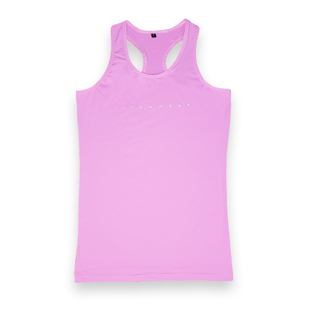 Womens racerback tank top pink front